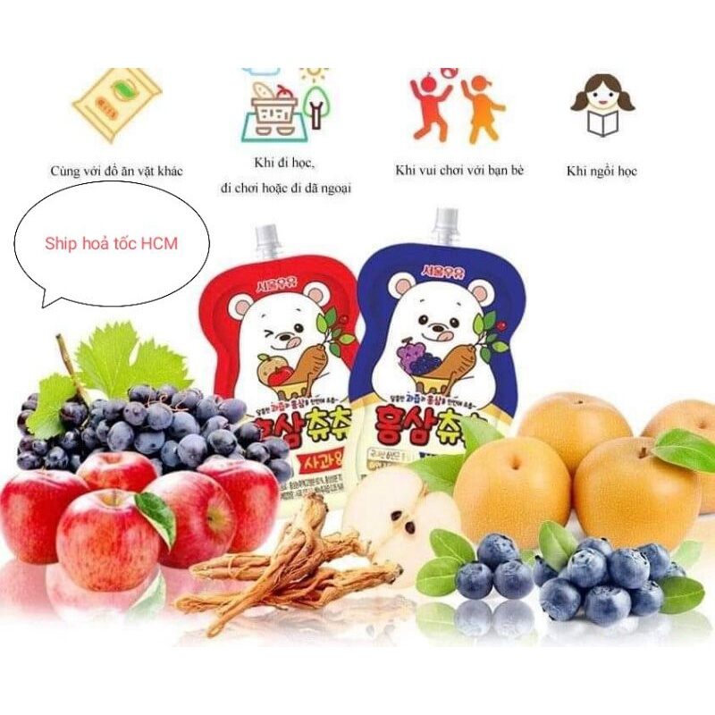Nước hồng sâm ChuChu Chu Chu Hàn Quốc Seoul Milk