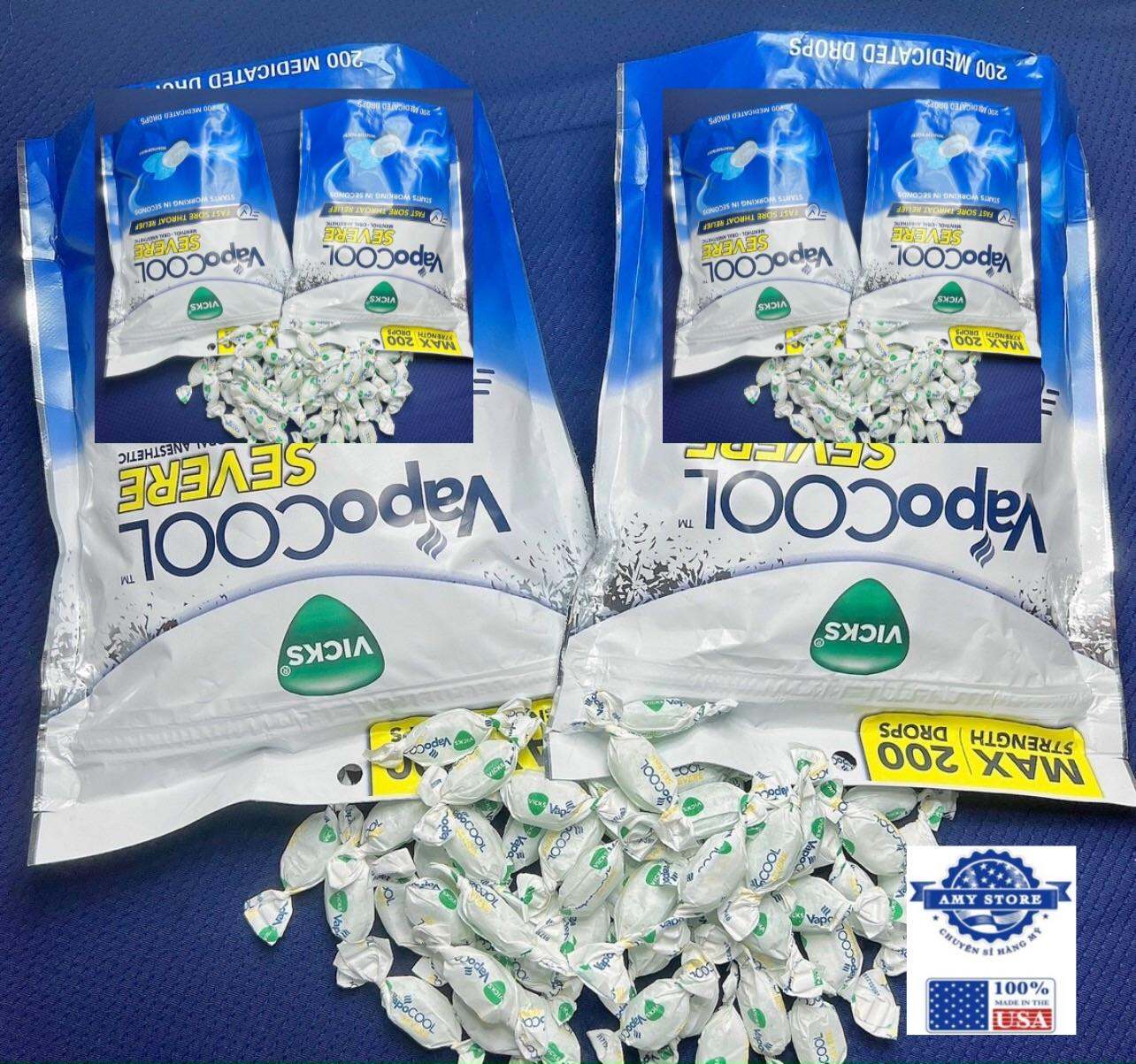 Kẹo ngậm ho VICKS VAPO COOL của Mỹ, hiệu quả chỉ sau vài giây, AMY STORE cam kết 100% hàng mua tại Mỹ, vận chuyển bằng đường AIR