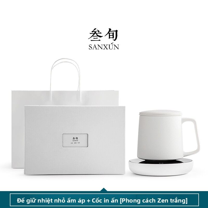 Sanxun | Office Filter Tea Cup with Lid Ceramic - 3