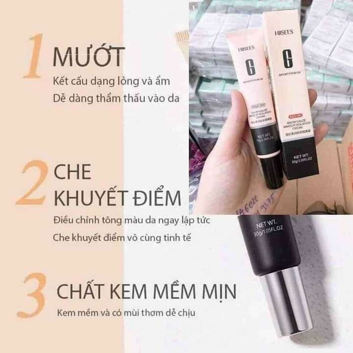 Kem nền che khuyết điểm hiisees 30g.