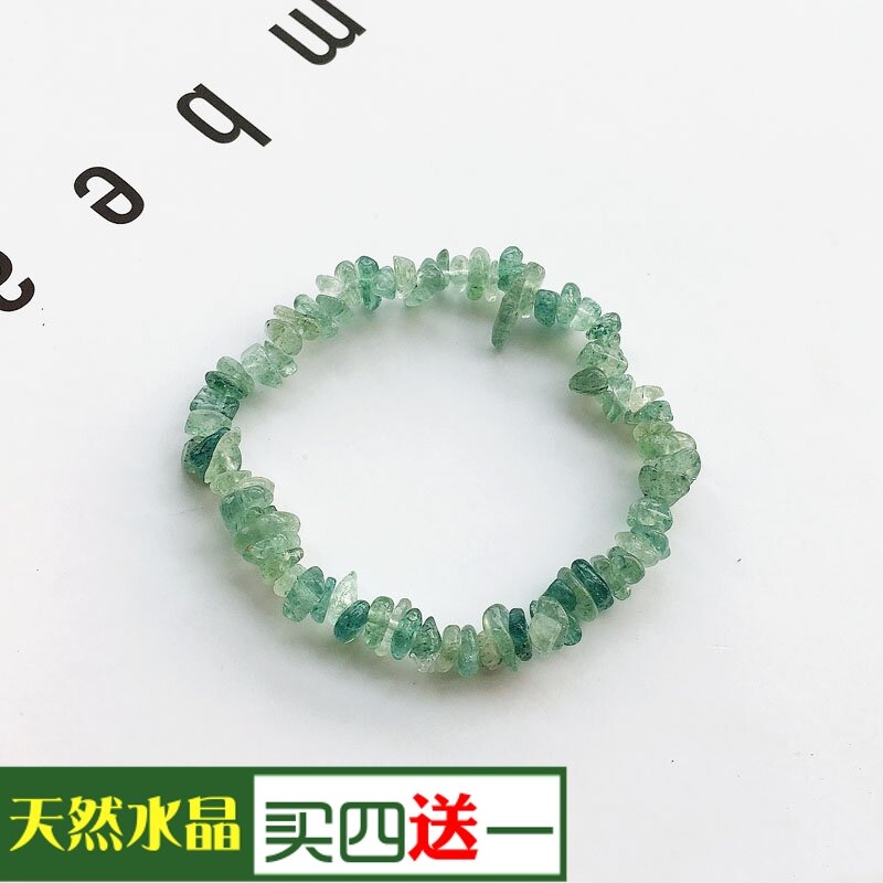 Vòng tay pha lê dâu tây xanh pha lê tự nhiên vòng tay vòng đơn đá vụn hoa đào vòng tay trang sức vòng tay mẫu nữ pha lê đá nhân duyên