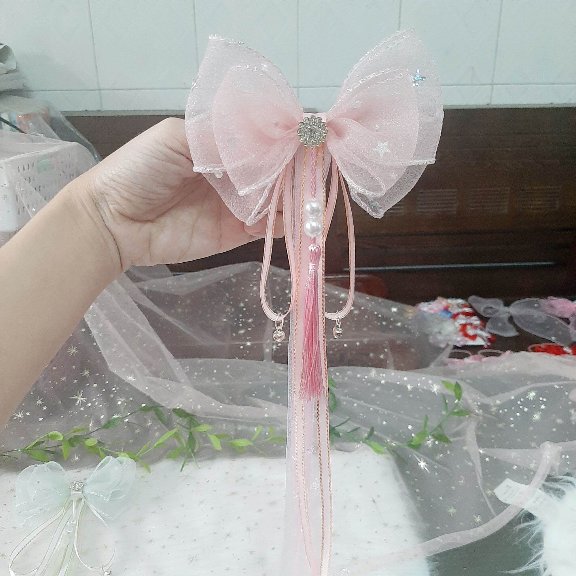Kẹp tóc nơ phong cách trung hoa (mua 10 tặng 1)