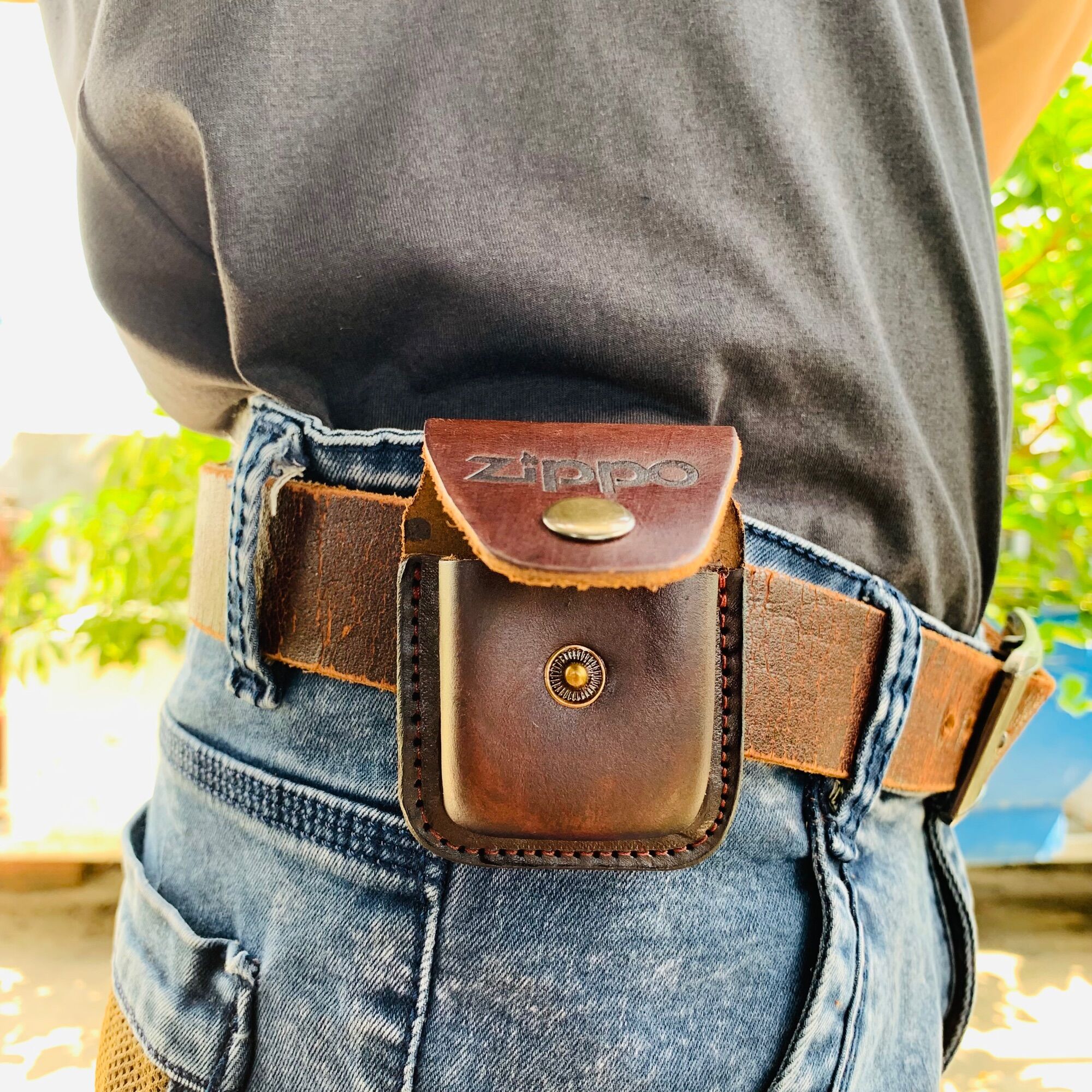 [HCM]Vỏ Bao Da Đựng Zippo Chất Liệu Da Bò | TRAN LEATHER