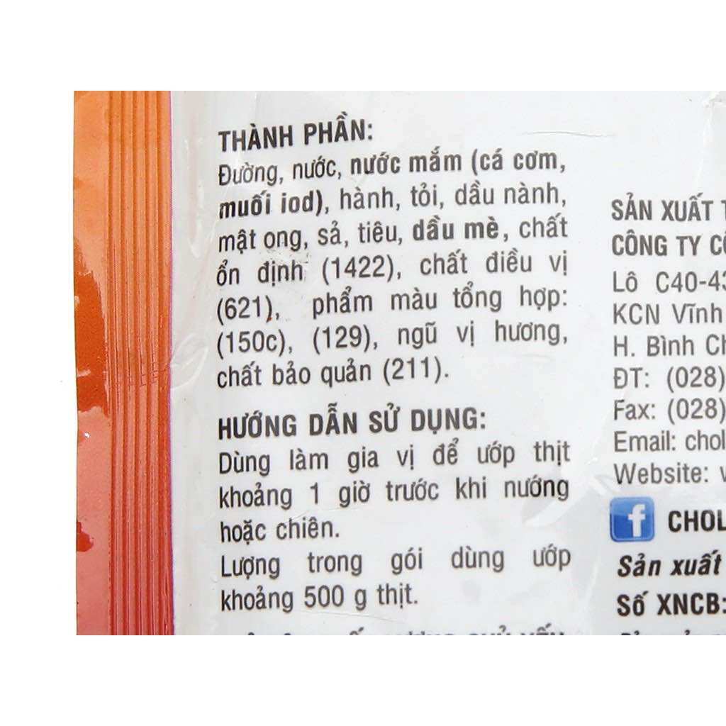 Sốt ướp thịt nướng/xá xíu Cholimex gói (70g)
