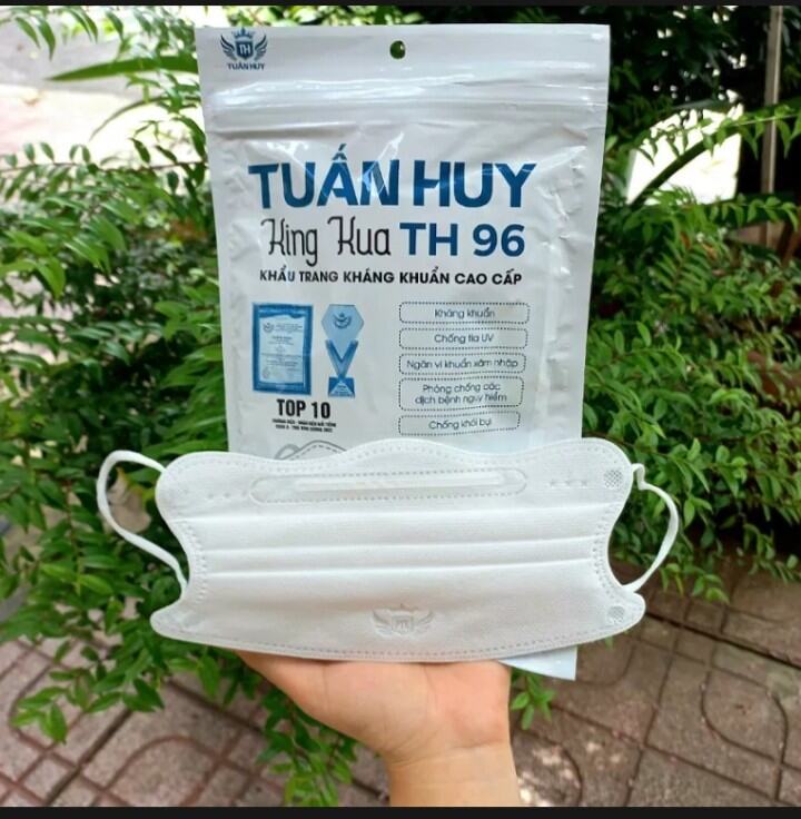 Túi 10 cái khẩu trang y tế hình cua Tuấn Huy 4 lớp siêu đẹp quai co giãn tốt