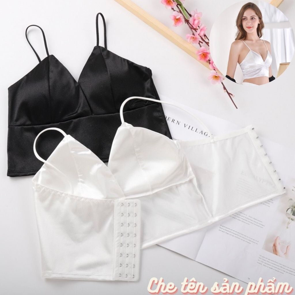 bra lụa - bra 2 dây bản to 8 nấc móc cài