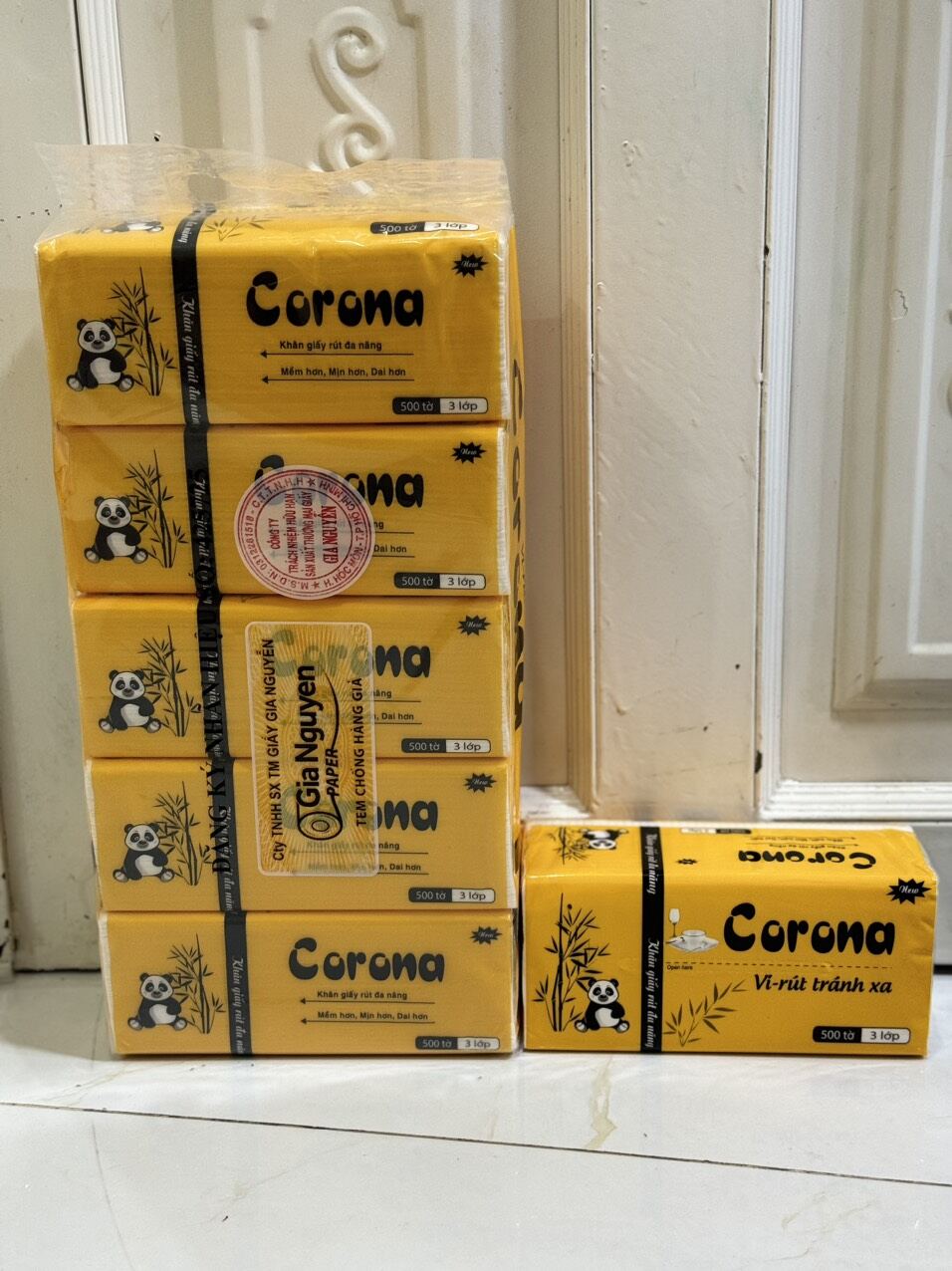 LỐC 5 GÓI KHĂN GIẤY CO.RONA 500 TỜ
