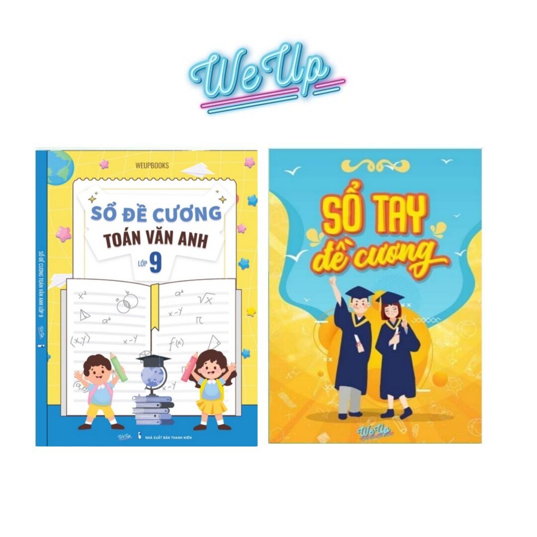 Combo 2 cuốn sổ đề cương toán văn anh lớp 9 và sổ tay đề cương ghi chép