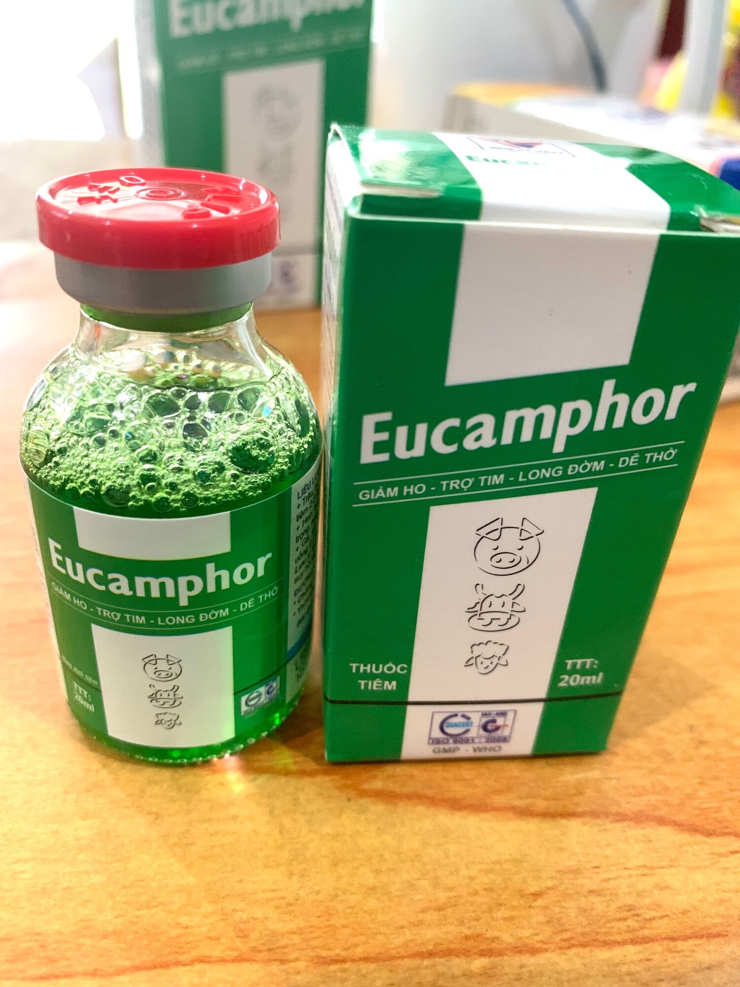 Eucomphor 20 ml giảm ho, long đờm , trợ tim.