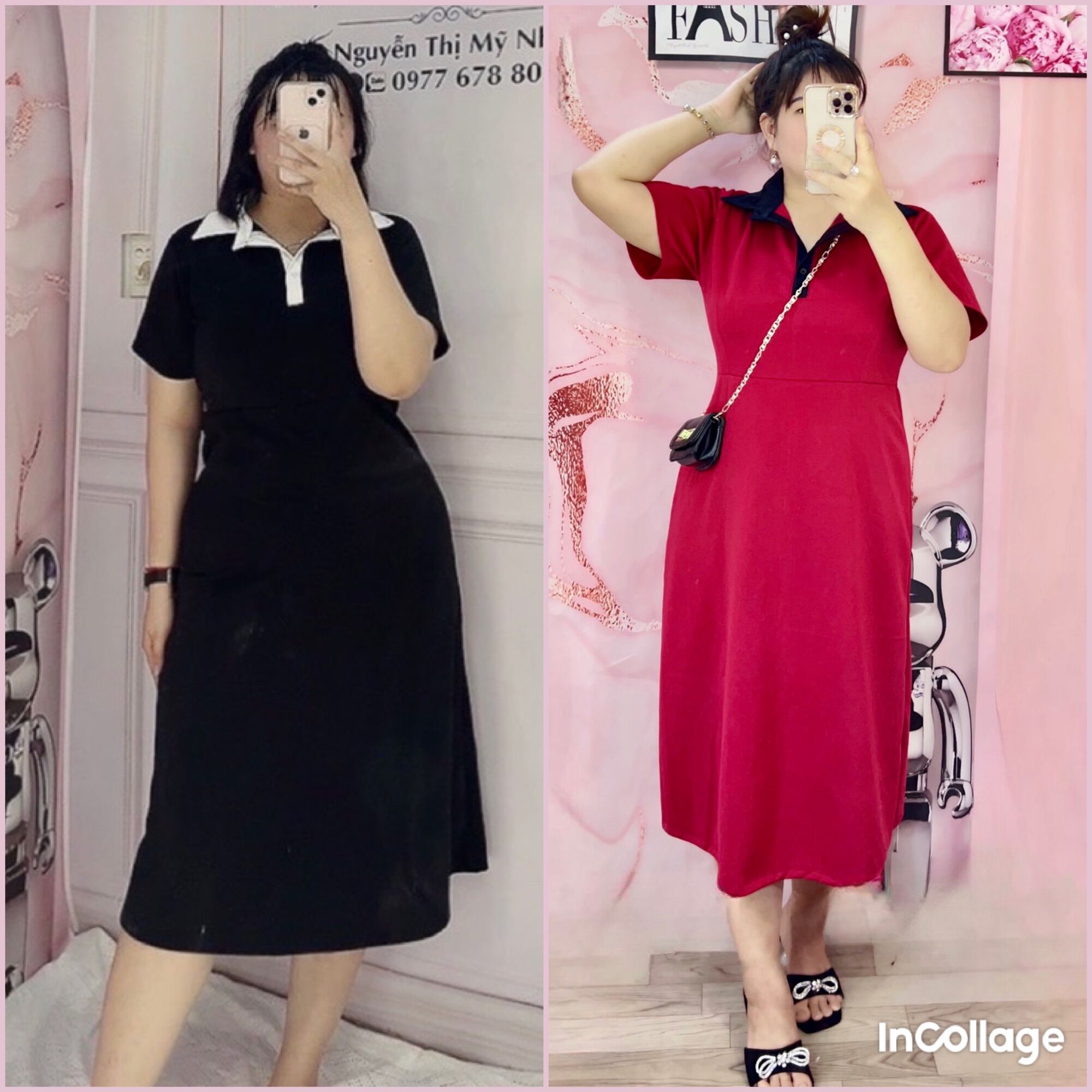 Đầm polo dáng dài bigsize phom siêu hách dáng 60kg đến 95kg