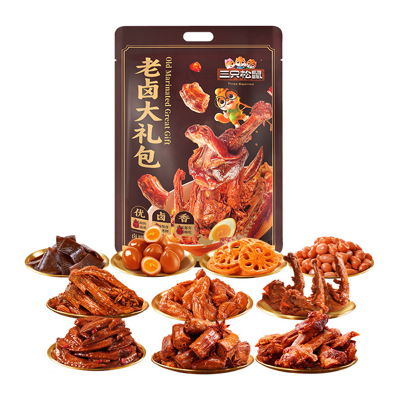Three Squirrels | Món Ăn Vặt Vị Vịt Kho 613g