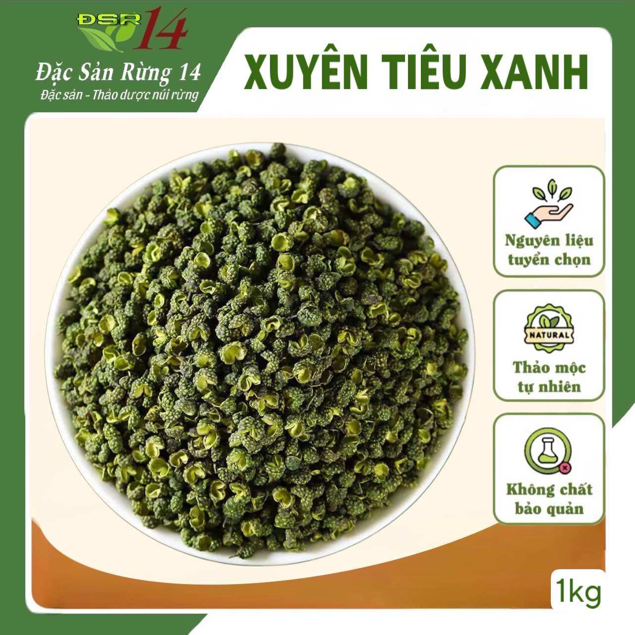 Xuyên tiêu xanh 1kg, hạt tiêu tứ xuyên, cay tê, thơm, không lẫn tạp chất, gia vị món ăn Trung Hoa,Đặc sản rừng14