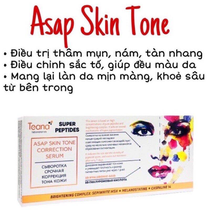 [Hcm]Serum Teana Asap Super Peptides Trắng Da Mờ Thâm Mụn Đồi Môibhopj 10 Ống 2Ml