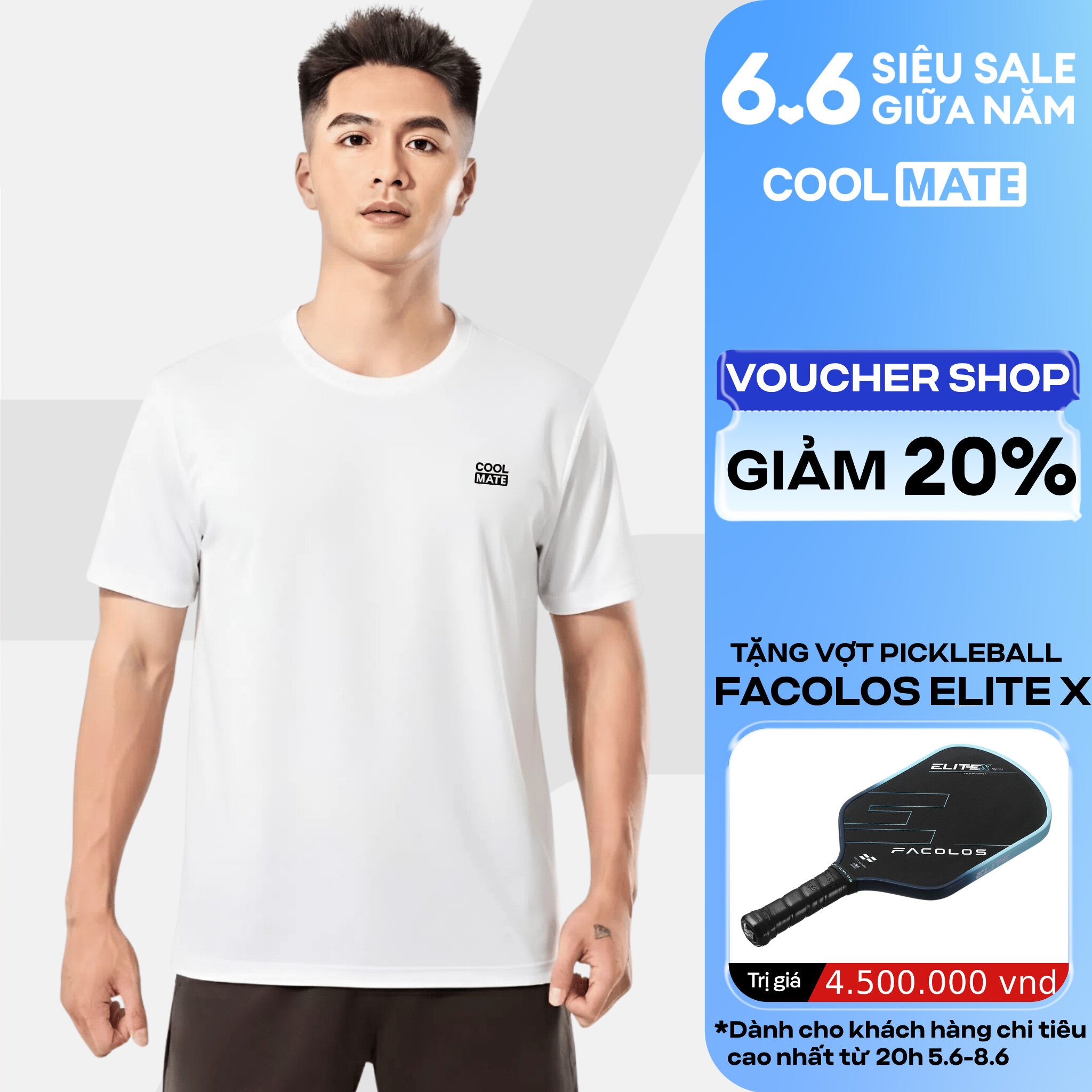 Áo THUN thể thao nam ProMax S1, áo tập Gym, chạy bộ , Pickleball, Tennis thoáng khí, thấm hút tốt Coolmate