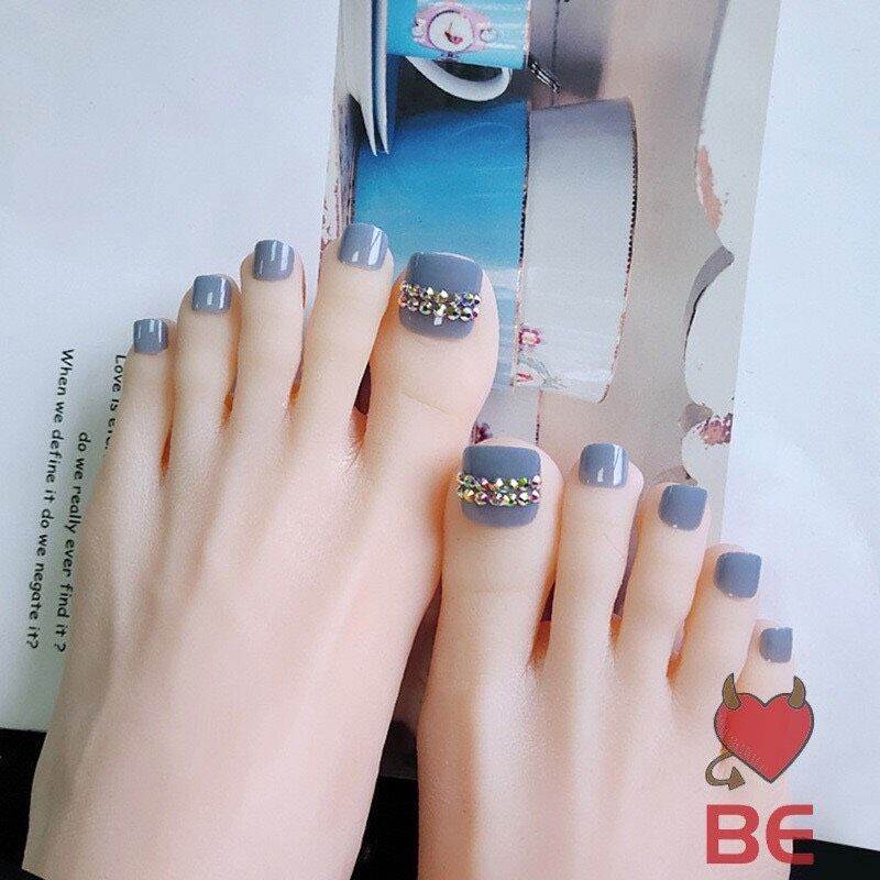 G373 Bộ 24 móng chân giả giá rẻ/ nailbox/ móng úp chân