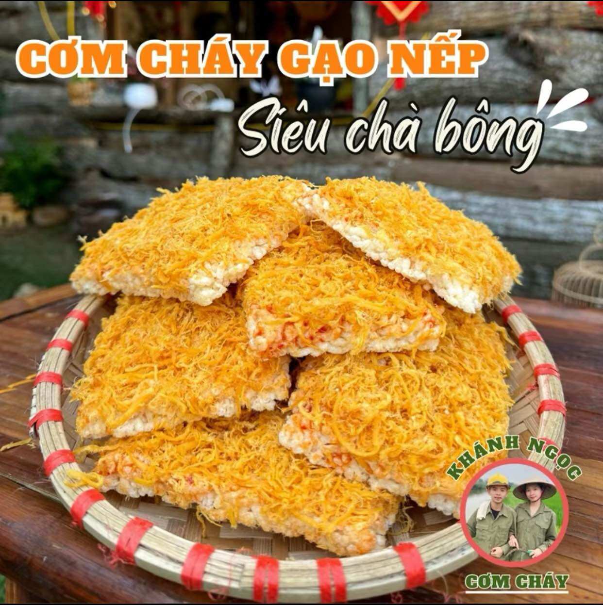 Cơm cháy gạo nếp siêu chà bông siêu sốt - cơm cháy khánh ngọc - đồ ăn vặt snack food