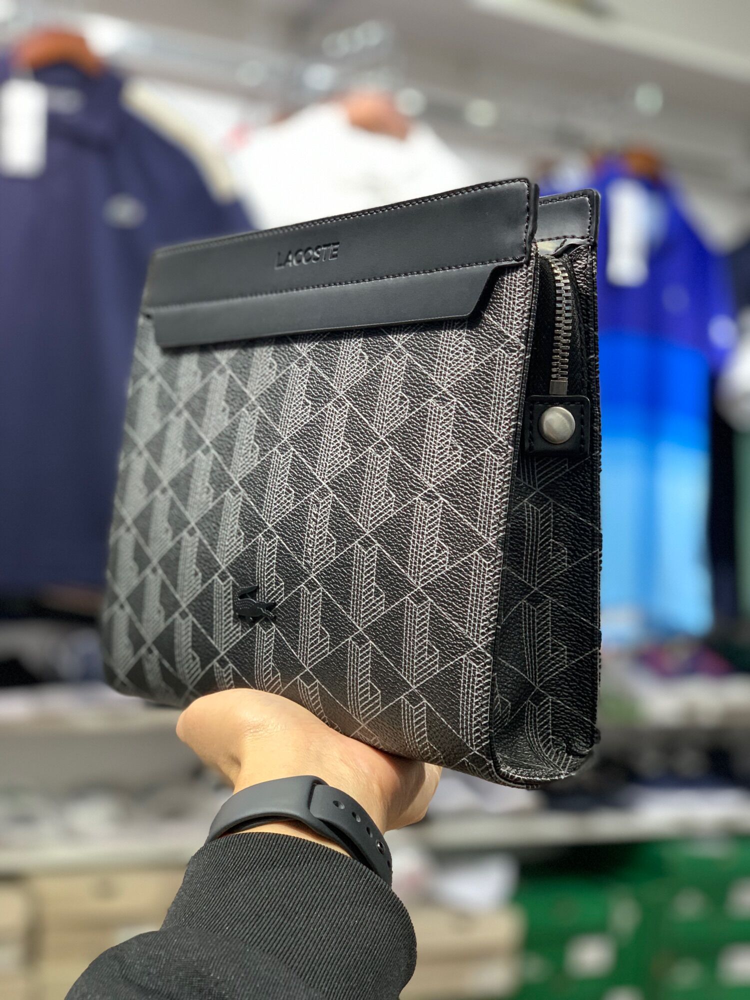 CLUTCH Nam Lacoste The Blend Monogram Canvas Toiletry Kit