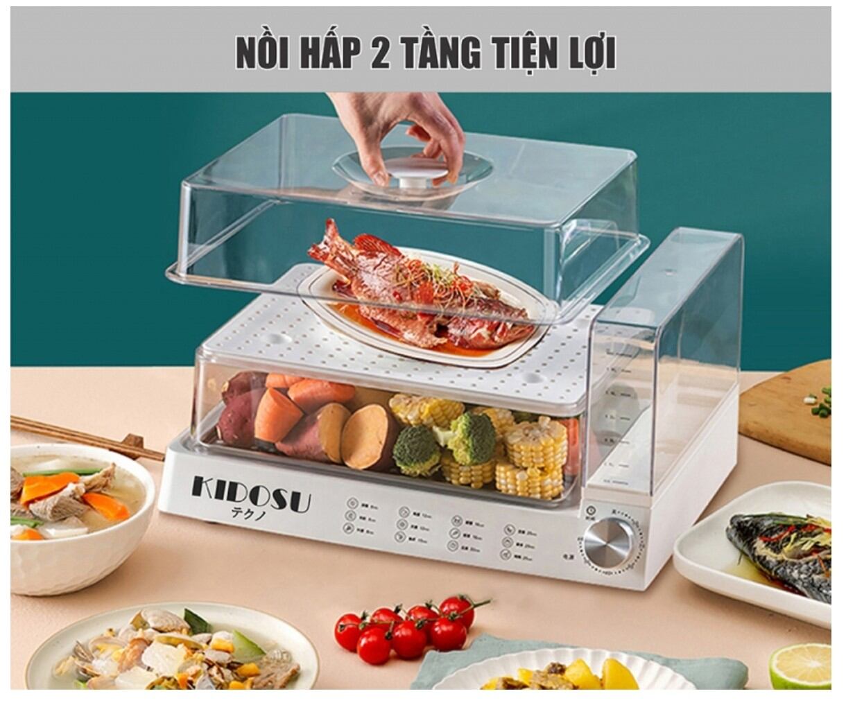 Kidosu Kd-S568 Multi-Function 2-Layer Electric Steamer