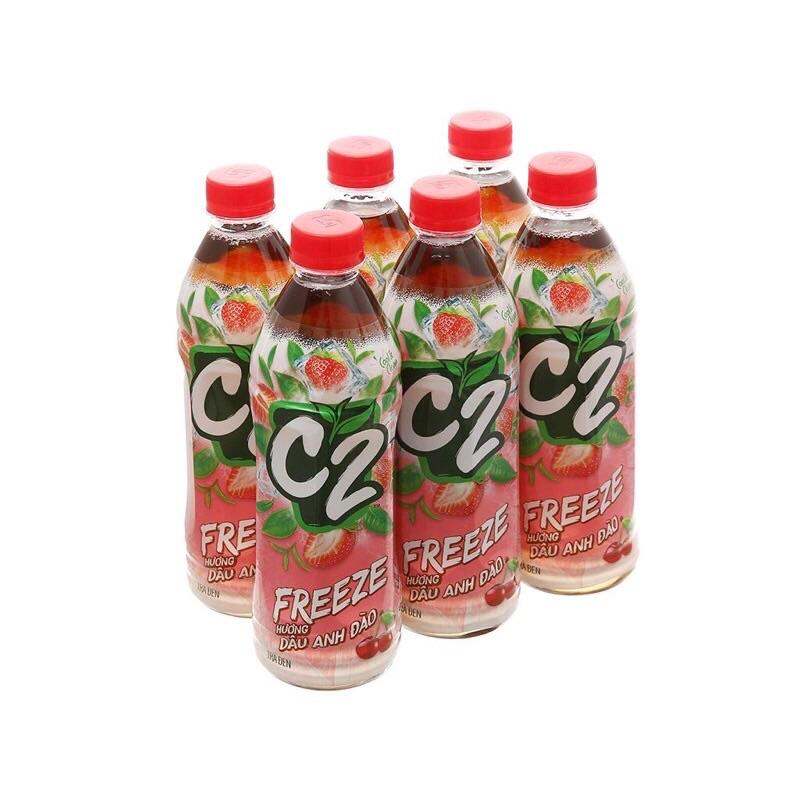 Lốc 6 chai trà C2 dâu anh đào chai 455ml