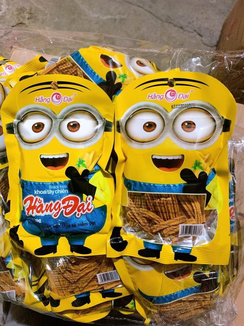 Snack khoai tây chiên minion Hằng Đại 56k/ bịch 30 gói