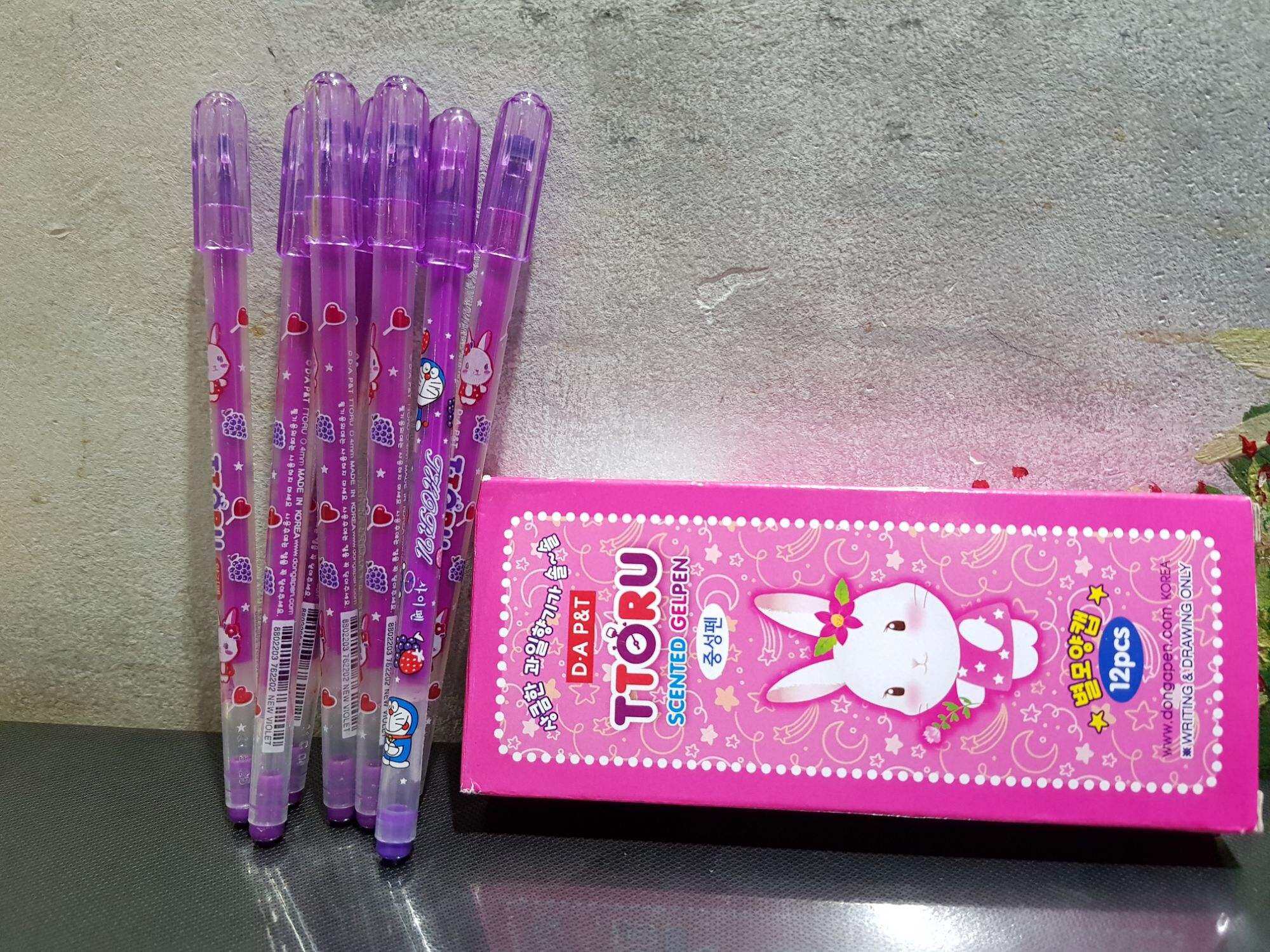 Bút bi , bút nho mực tím Ttoru mực thơm, viết nét đẹp, bút mực tím