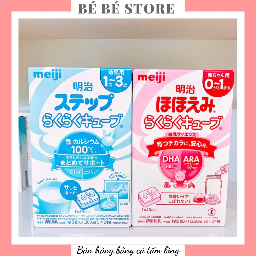 Sữa Meiji thanh số 0 (0-1 tuổi) và số 9 (1-3 tuổi) Nội địa Nhật 24 thanh