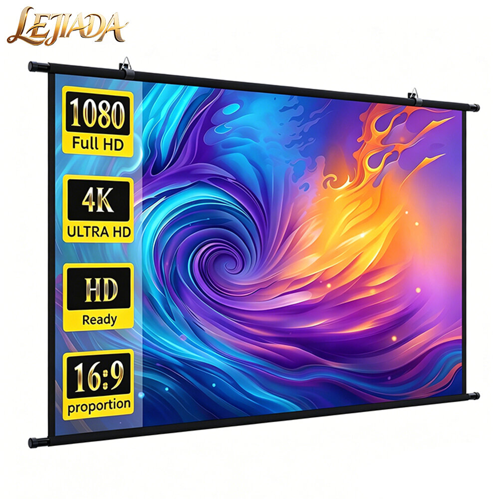 LEJIADA | LEJIADA 16:9 4KHD Màn Hình Chiếu Treo Tường 120 Inch Rạp Hát Tại Nhà Di Động Chống Ánh Sáng Cỡ Lớn Với 30 °   Hiệu Ứng Hiển Thị