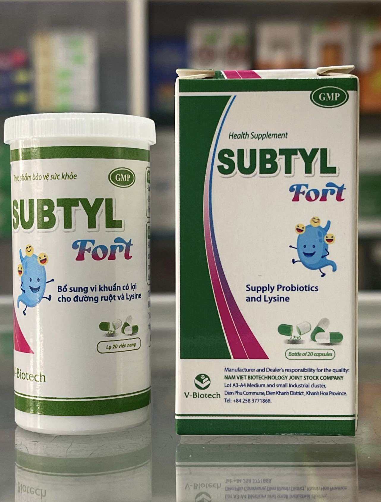 Subtyl Fort - 20 viên - bổ sung vi khuẩn có lợi cho đường ruột và Lysine