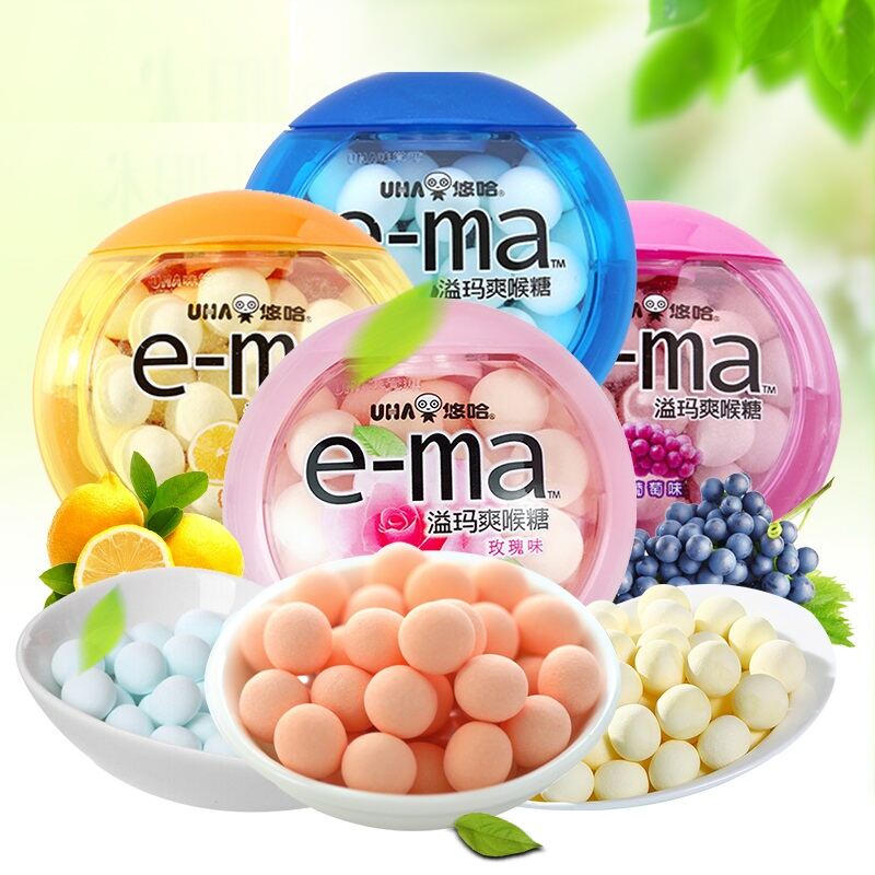 UHA Yema Xylitol Thanh Long Thức Ăn Nhẹ Sữa Chua Kẹo Kẹo Dẻo Chất Lỏng Bột Ép Dụng Cụ Giải Trí