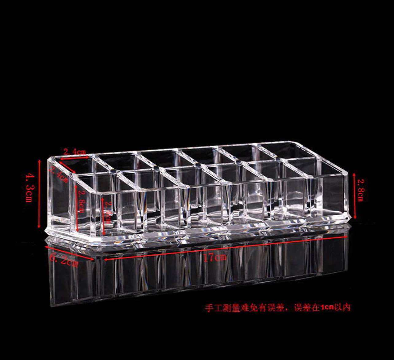 Khay đựng son 12 ô trong suốt, kệ son môi để bàn chất liệu mica loại dày Linh Shop...