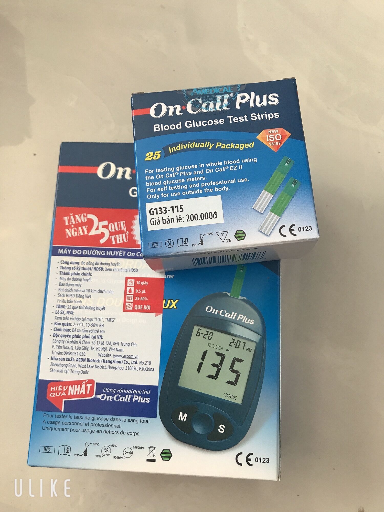 Trọn bộ máy đo đường huyết on call plus