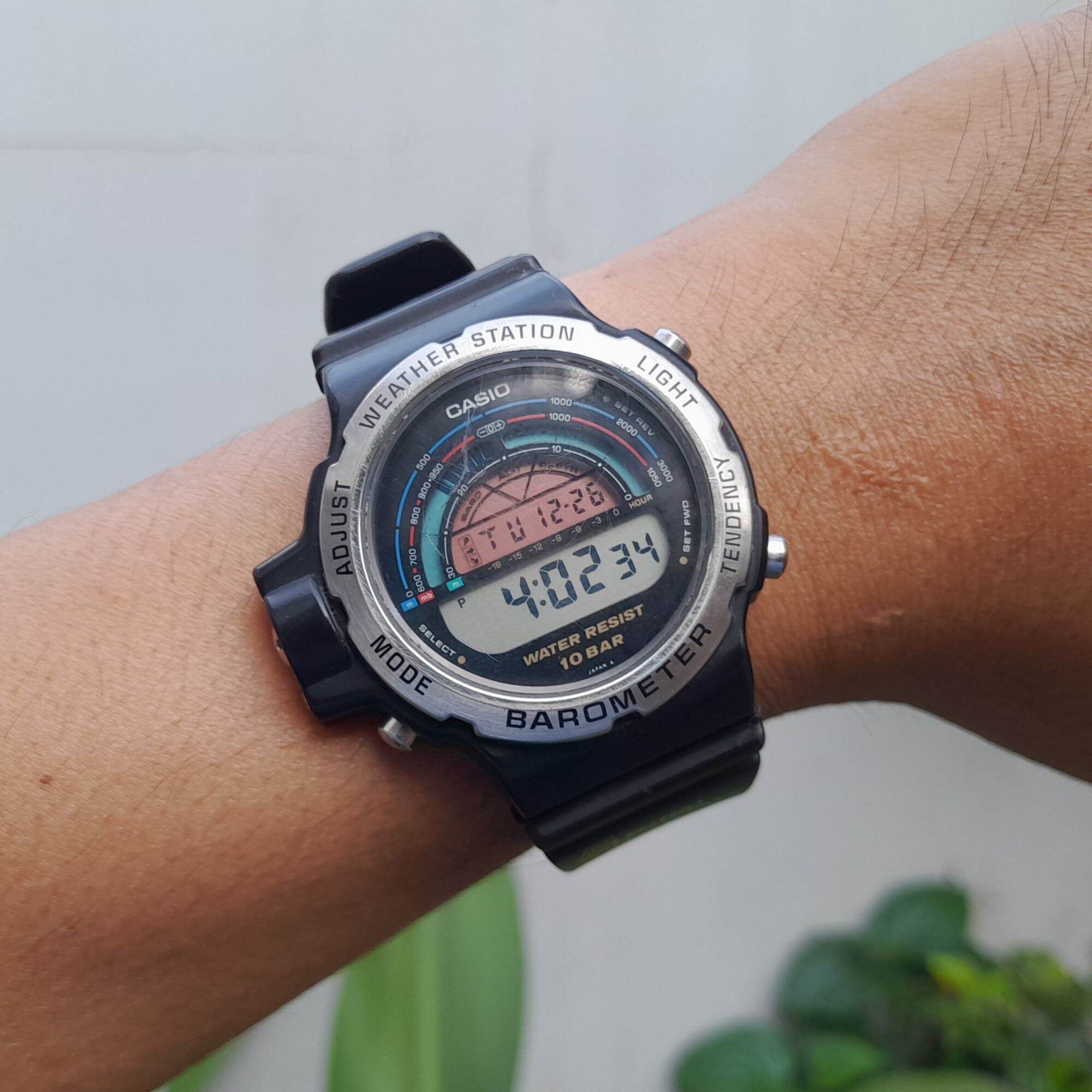 Đồng hồ casio barometer bm-510w độc lạ, hiếm có, đo nhìu cao