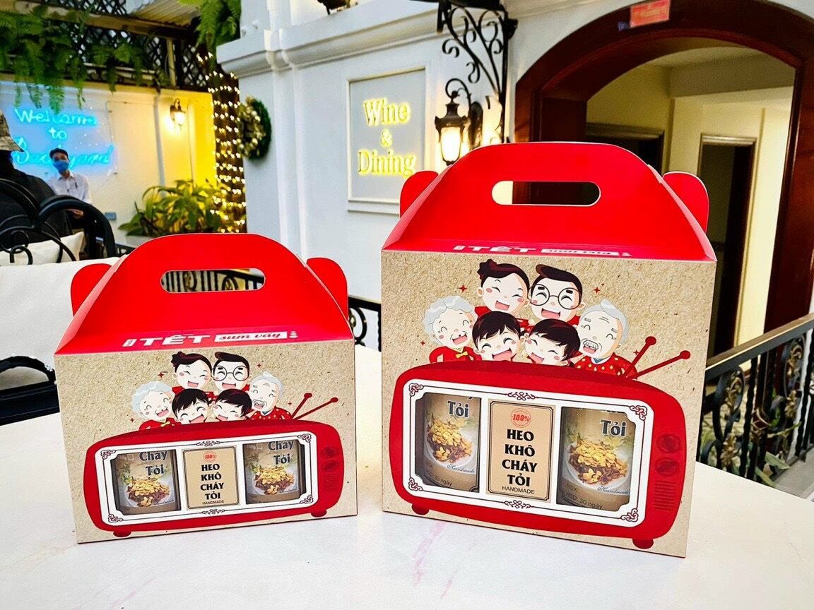 Heo khô cháy tỏi set 2 hộp 250gram