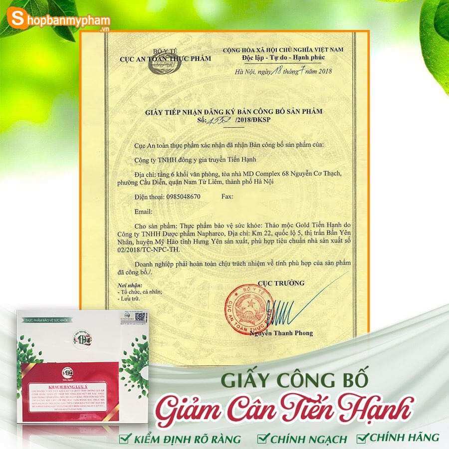 viên uống giảm cân tiên hanh