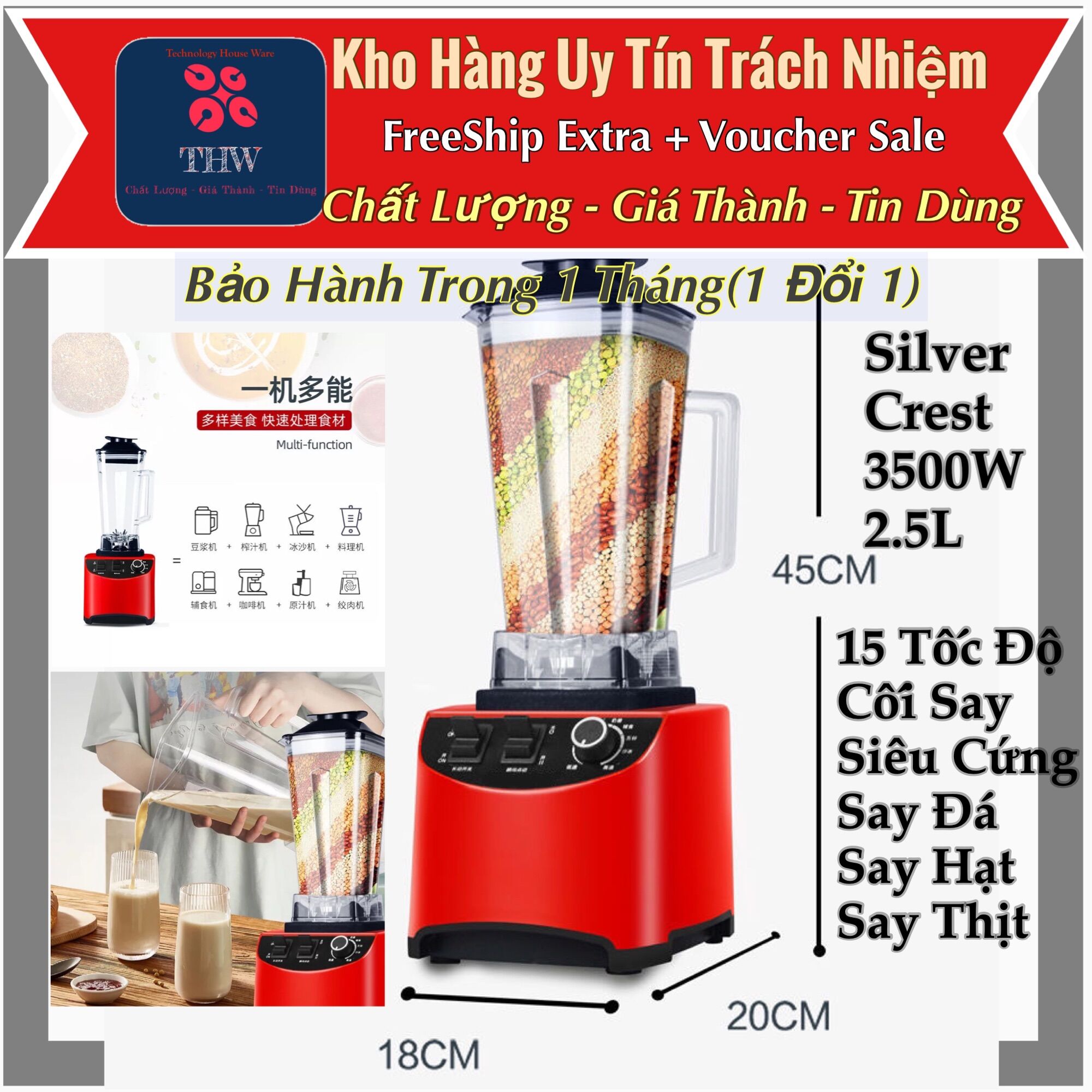 |thw| máy xay 2020 silver crest blendersay công nghiệpsay đá mịn bôngmọi thứ trở nên dễ dàng.
