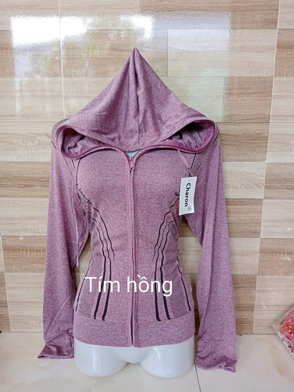 Áo khoác thun đốm siêu mát lạnh có nón hàng 4 túi