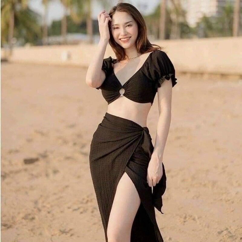 (SHOP BIGSIZE NỮ 50KG ĐẾN 90KG) set bikini 3 món mặc nhiều kiểu
