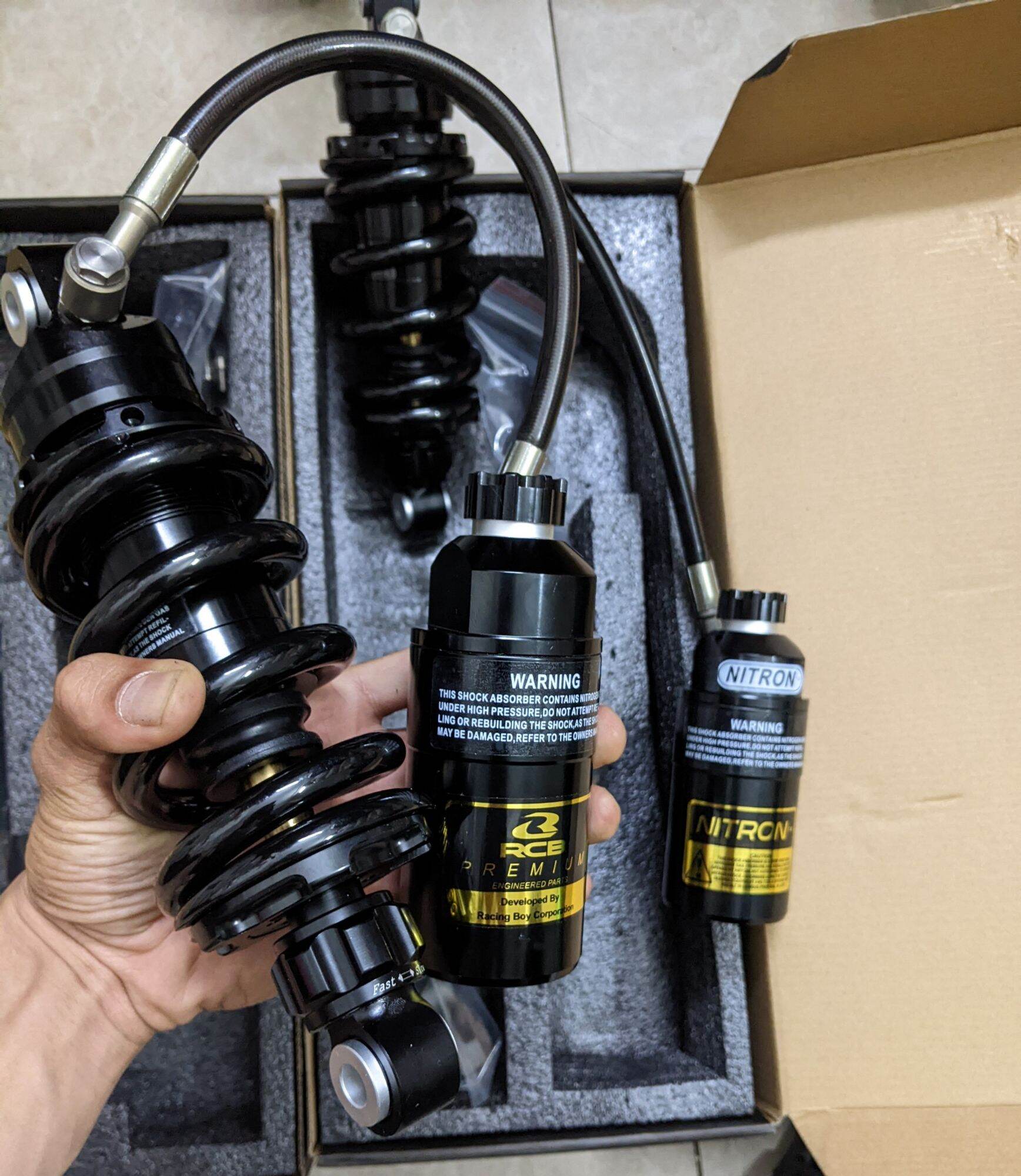 [HCM]Phuộc NITRON bình dầu lắp Ex135 Ex150 Ex2010 Ex2011 Ex155 Ex50cc