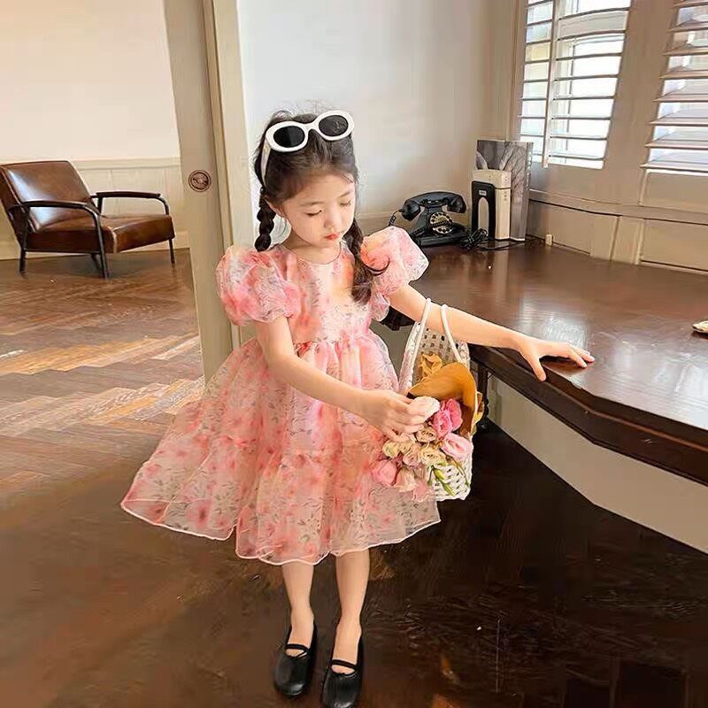 Váy đầm công chúa cao cấp liệu voan tơ cho bé gái từ 8-20kg