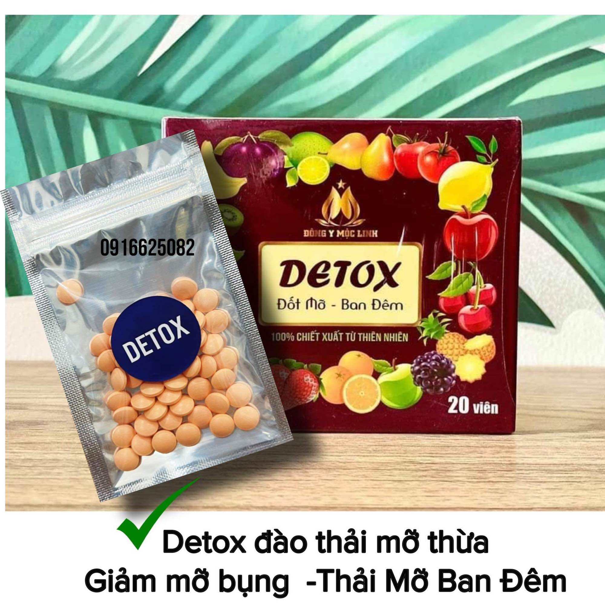 50 viên Detox Mộc Linh ban đêm chính hãng không hộp