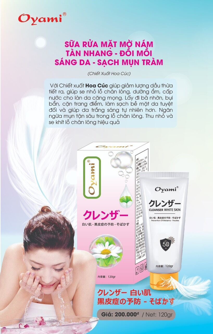 Sữa rửa mặt oyami chiết xuất hoa cúc.