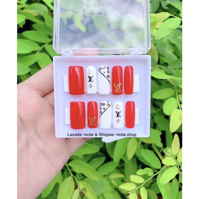 [Hcm] - Móng Tay Giả Nails - Móng Úp Thiết Kế Lv 4 - Tặng Keo Và Dũa