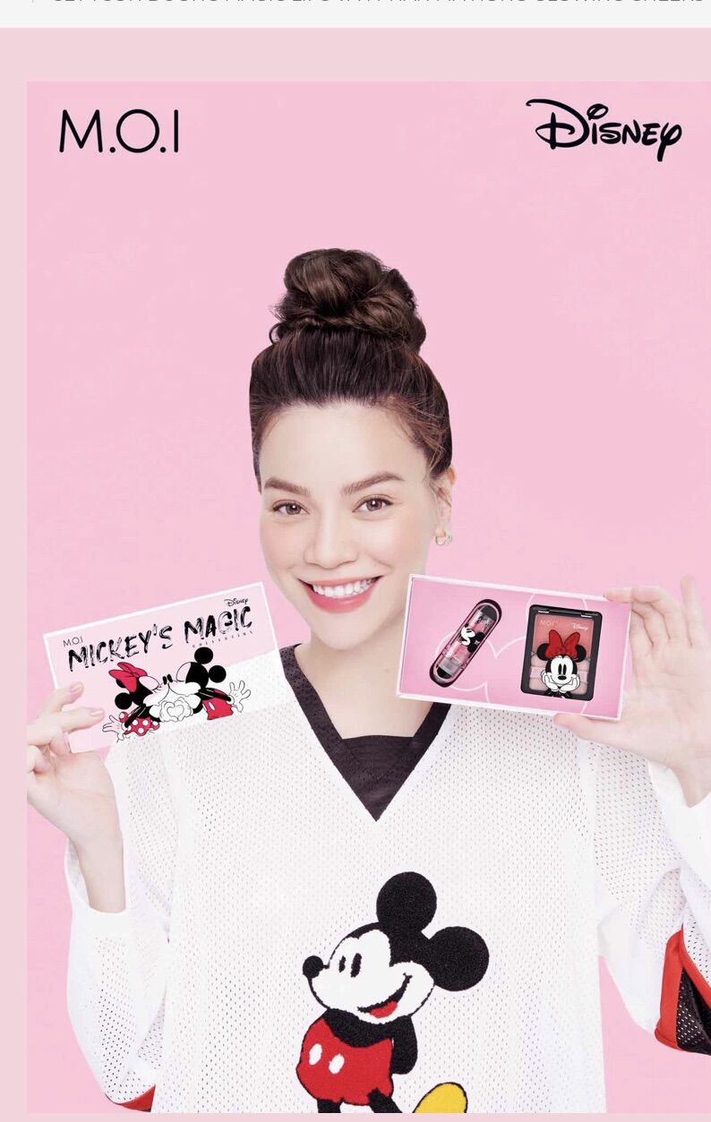 Combo 2 sản phẩm son dưỡng Mickey magic Milk và phấn má hồng