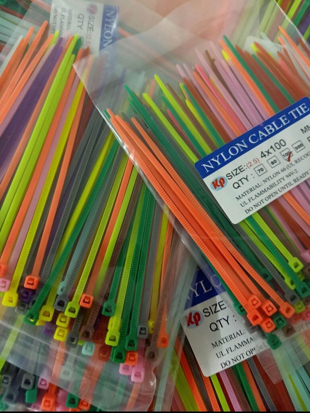 (HCM) Bịch 💯 sợi mix 10 màu dây Rút  4x100 (2.5li x10cm )