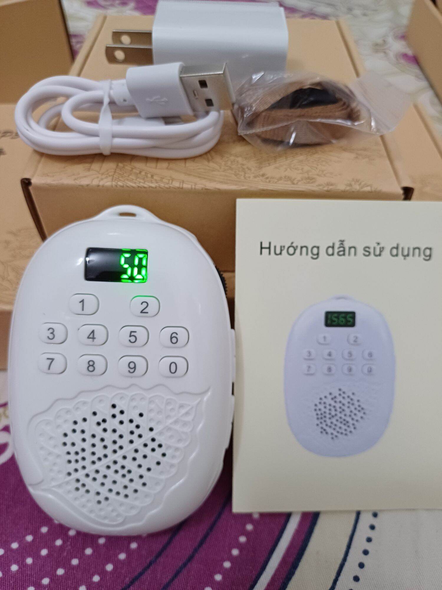 Máy niệm phật lá bồ đề, có 50&51 có khe gắn thẻ nhớ+dây đeo cổ