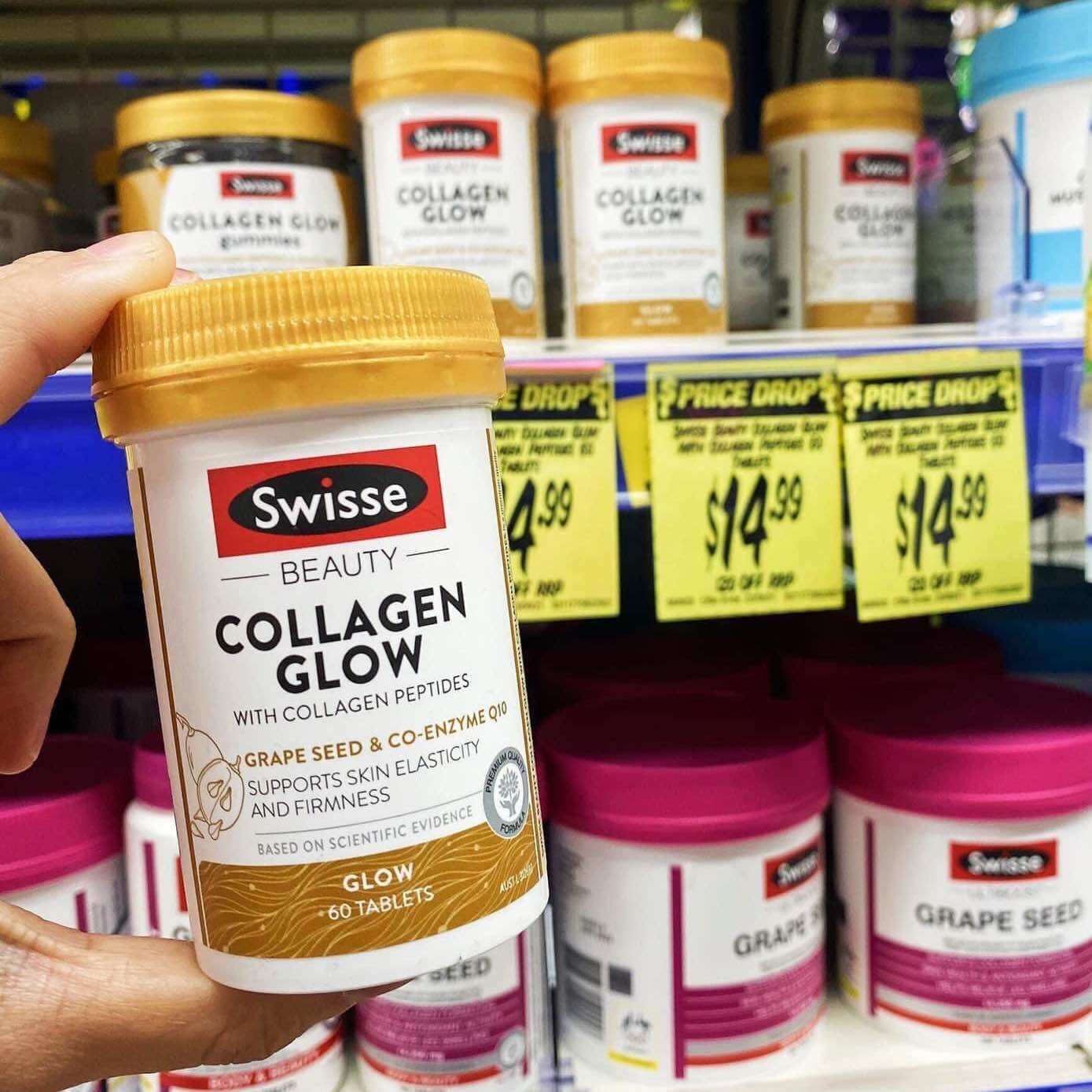 Viên uống đẹp da Swisse Beauty Collagen Glow 60 viên -  Collagen thủy phân đẹp da