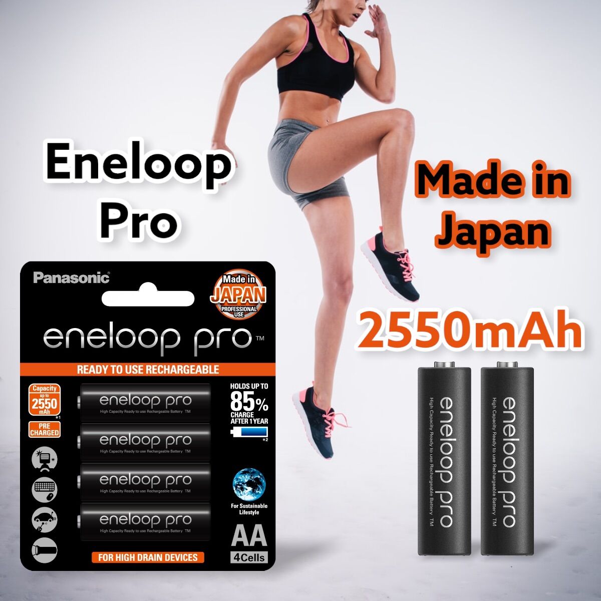 Pin sạc Panasonic Eneloop PRO (BK-3HCCE) 1 vỉ 4 viên AA
