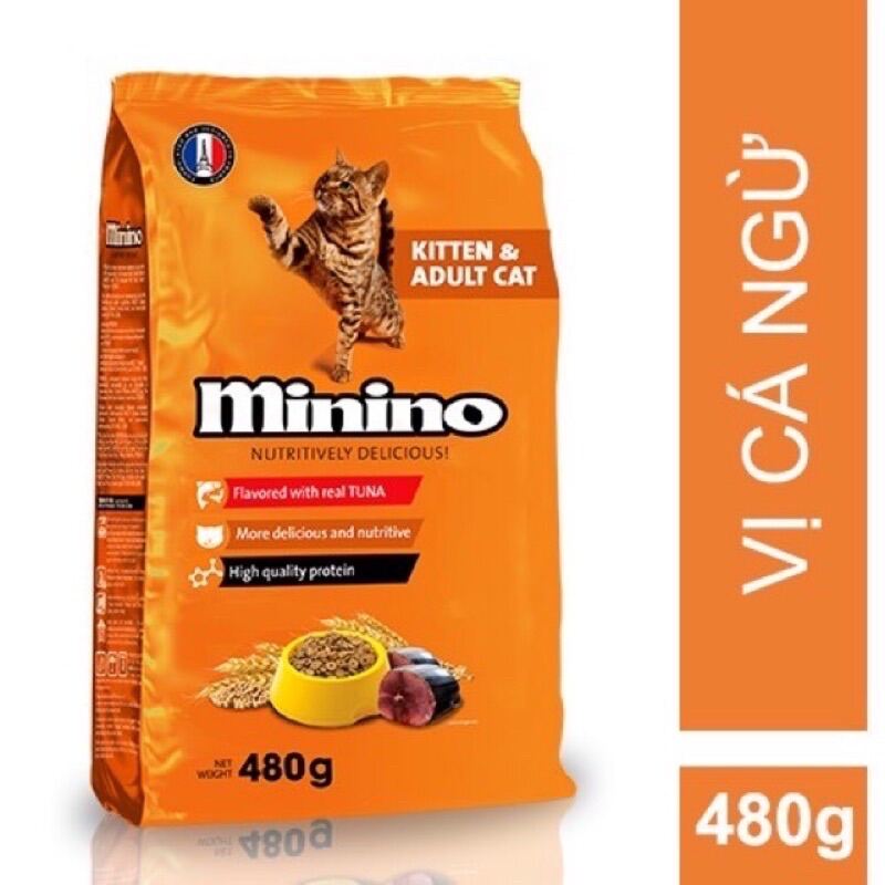 💥 Thức ăn hạt khô MININO TUNA cho mèo - gói 480gr và 350gr 💥