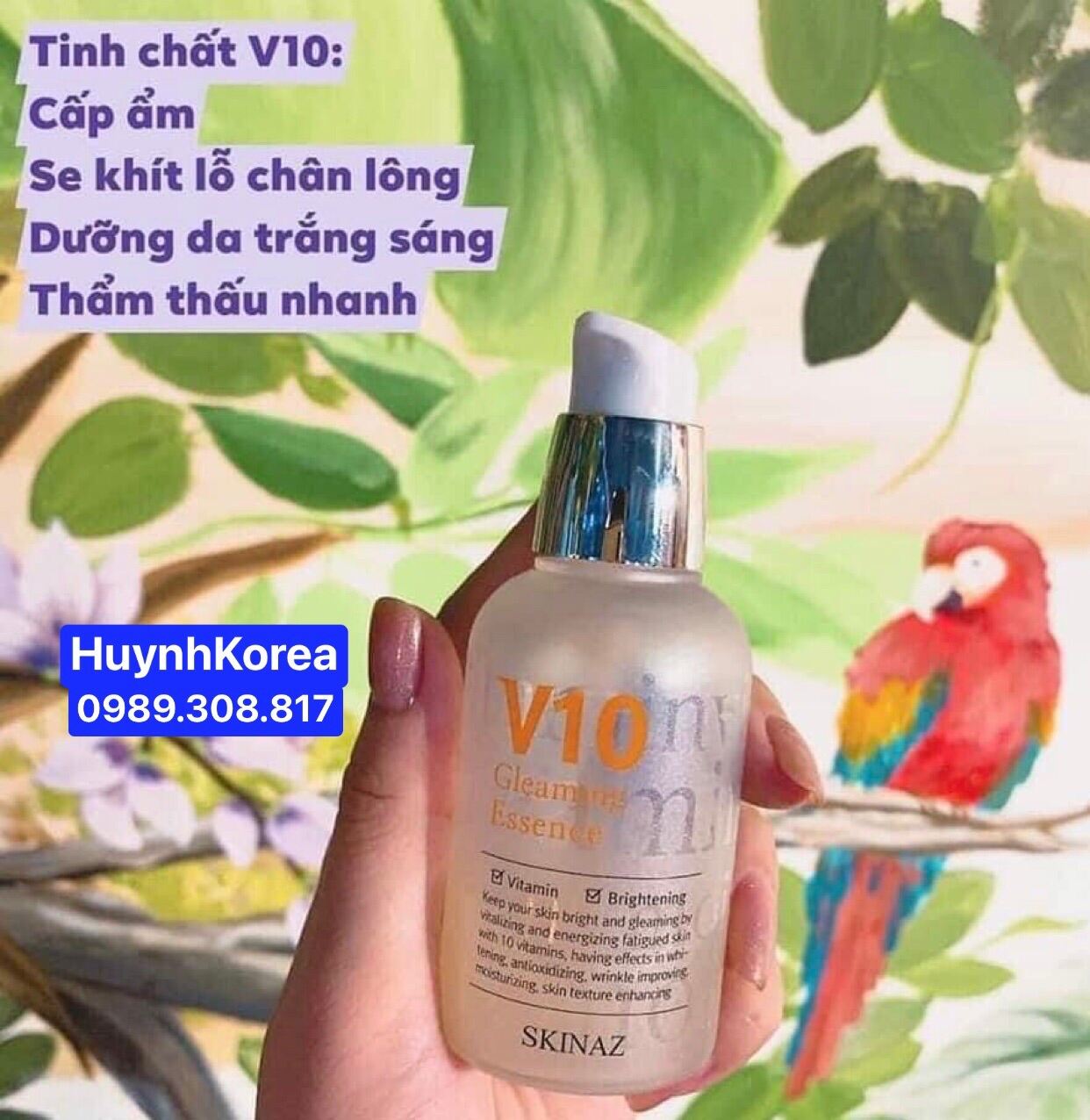 Tinh Chất/ Serum V10 Skinaz Dưỡng Trắng Se Khít Chân Lông