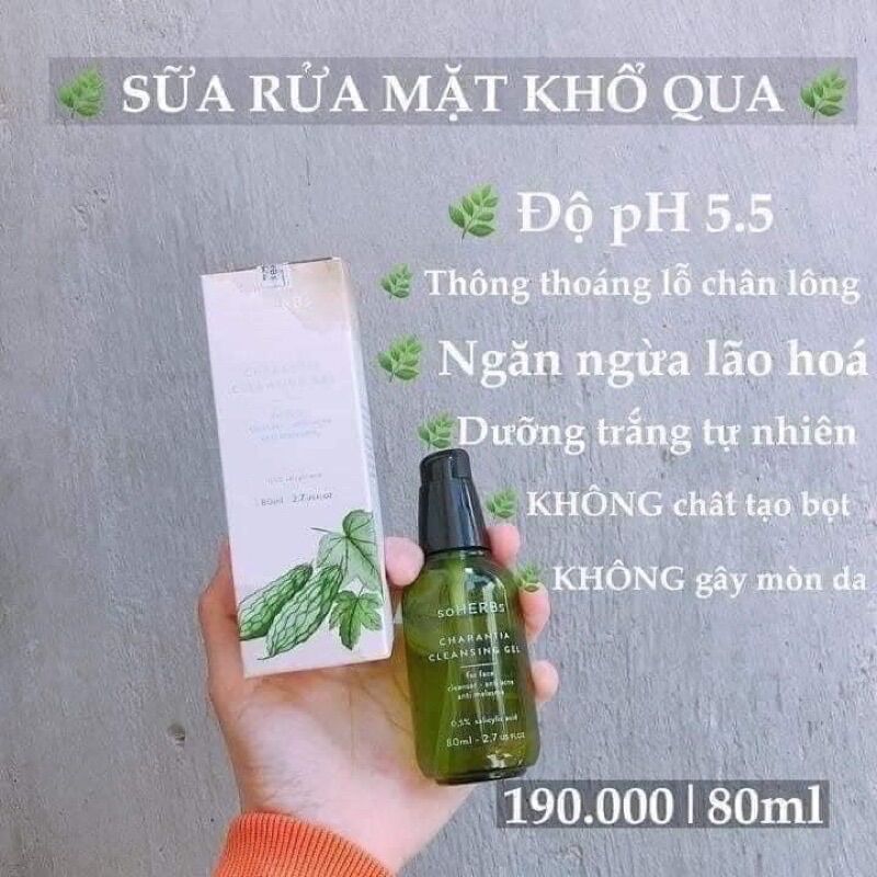 [HCM]Sữa Rửa Mặt Cao Khổ Qua soHERBs 80ml